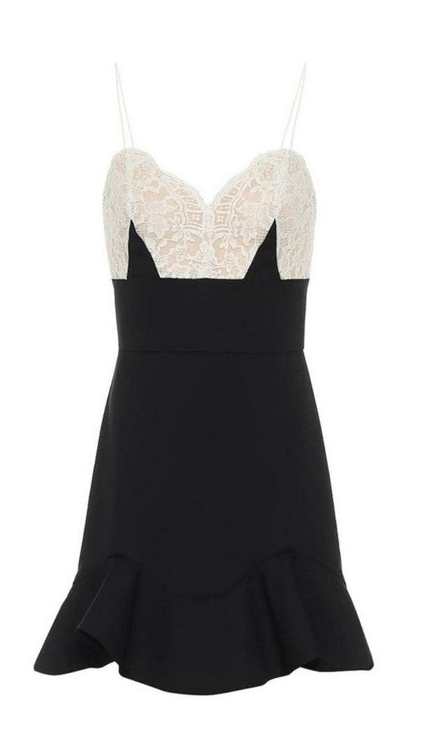 AIIZIE STRAP LACE V NECK MINI DRESS - product image