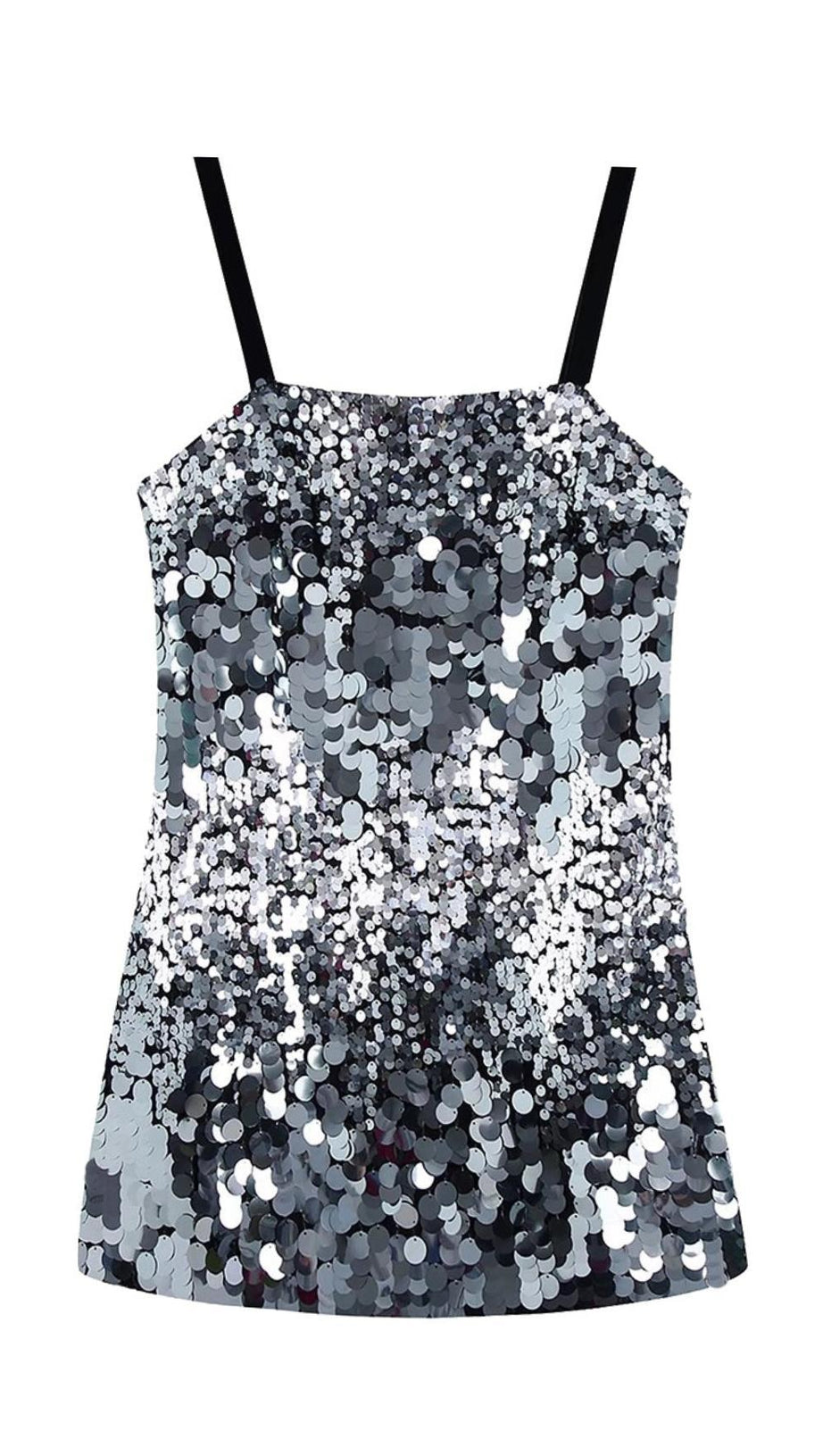 MINI ABITO LUCIDO CON BENDAGGI E PAILLETTES