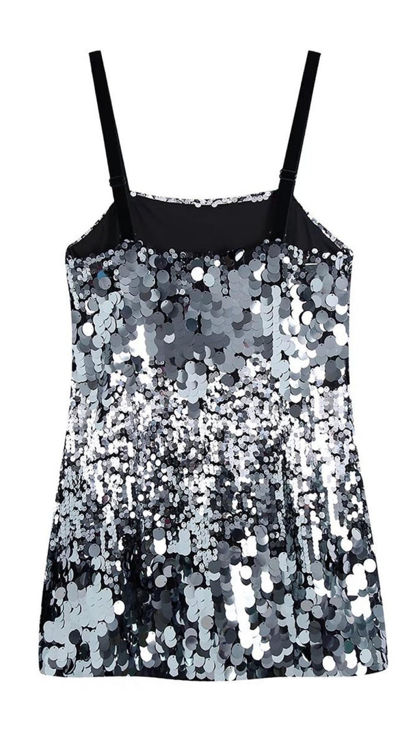 AIIZIE SEQUIN SHINY BANDAGE MINI DRESS - product image