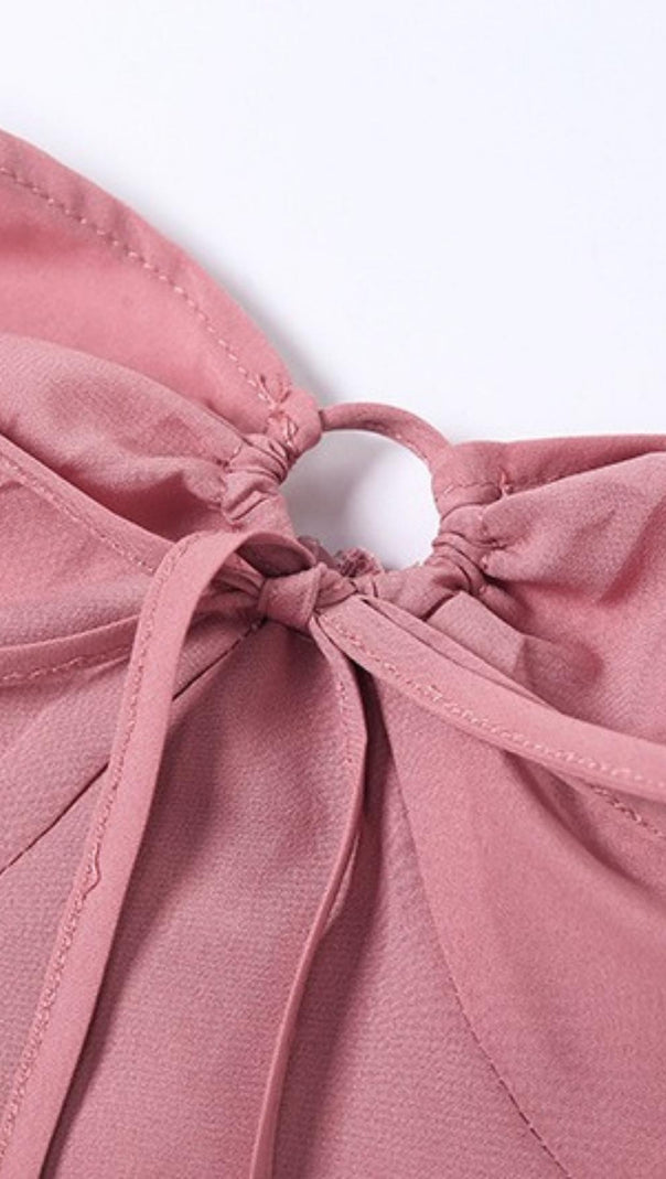 AIIZIE LONG SLEEVE HALTER MINI DRESS - product image
