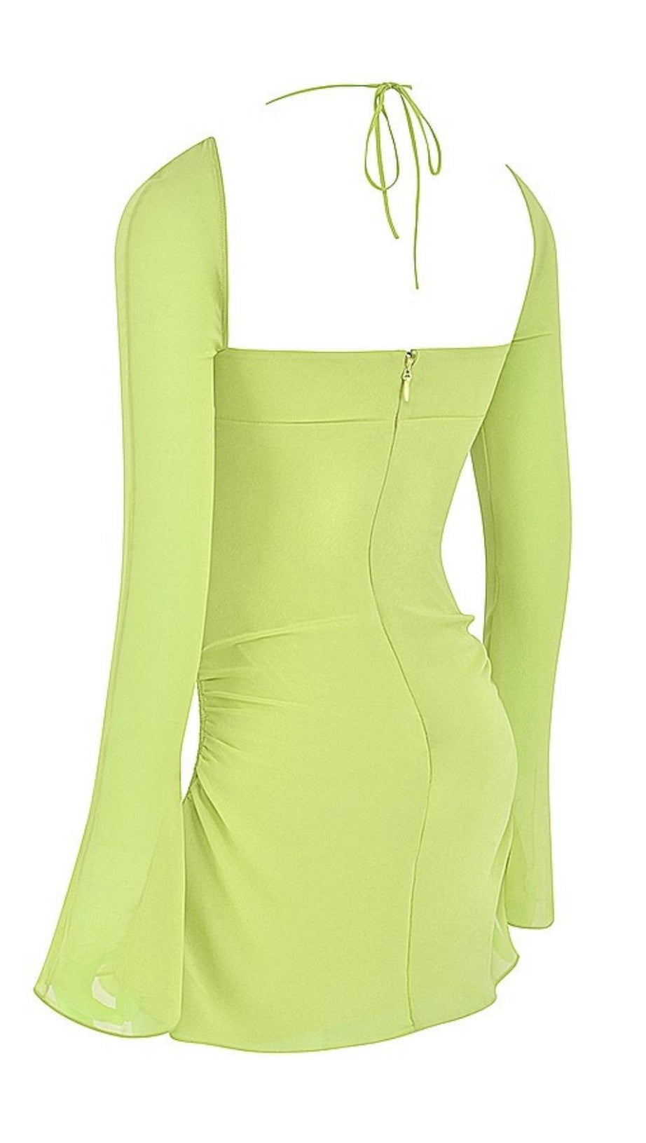 LONG SLEEVE HALTER MINI DRESS