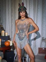 Yasmine Crystal Fringe Bodysuit