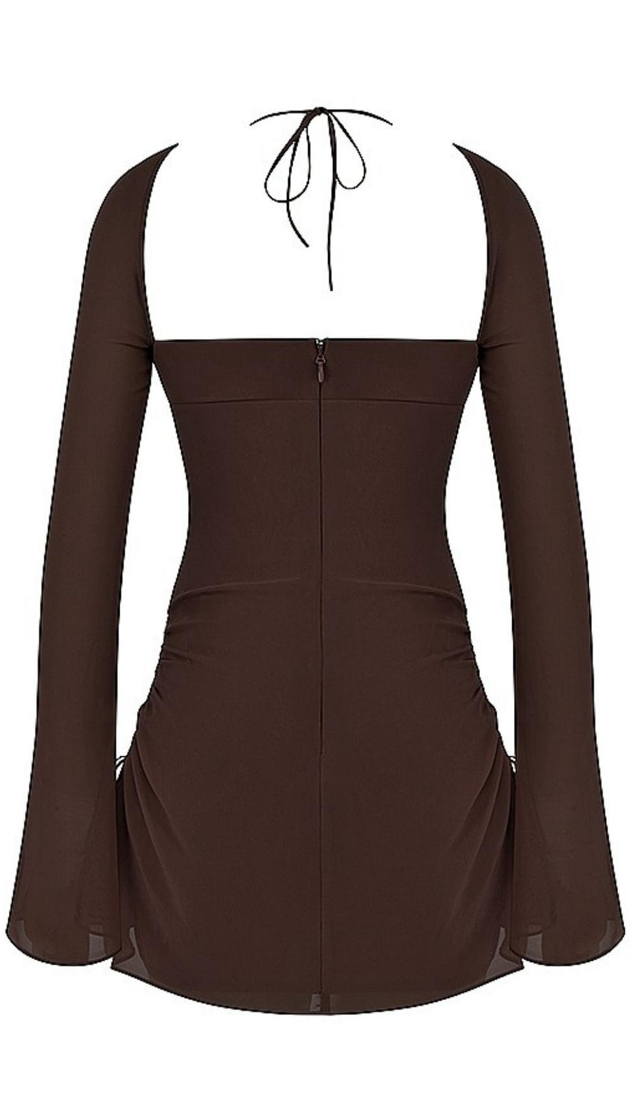 LONG SLEEVE HALTER MINI DRESS
