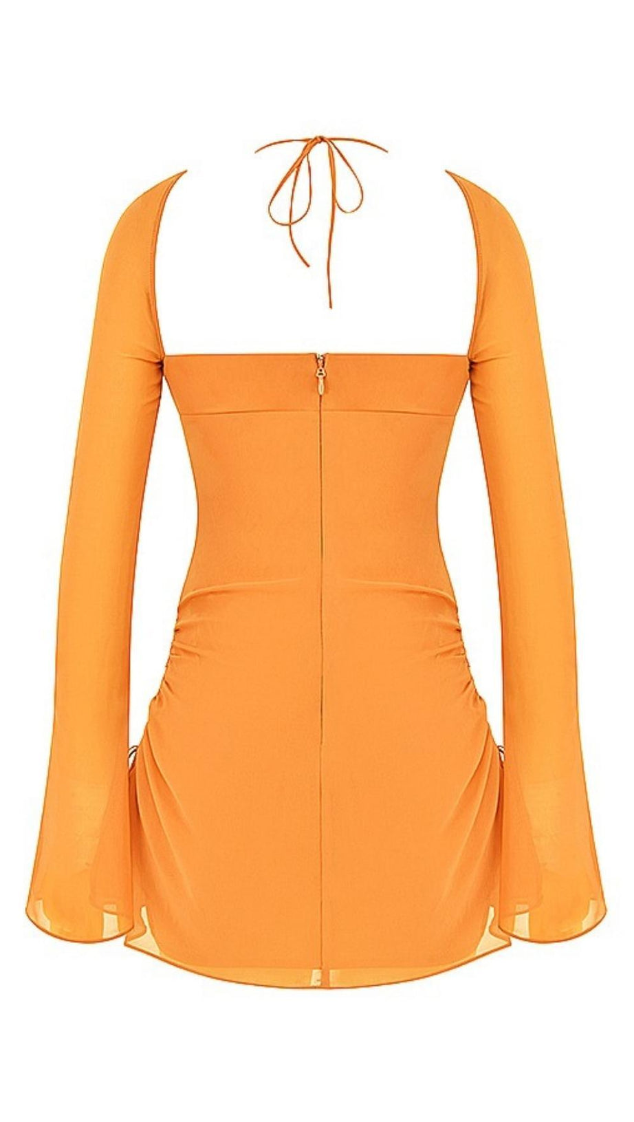 LONG SLEEVE HALTER MINI DRESS