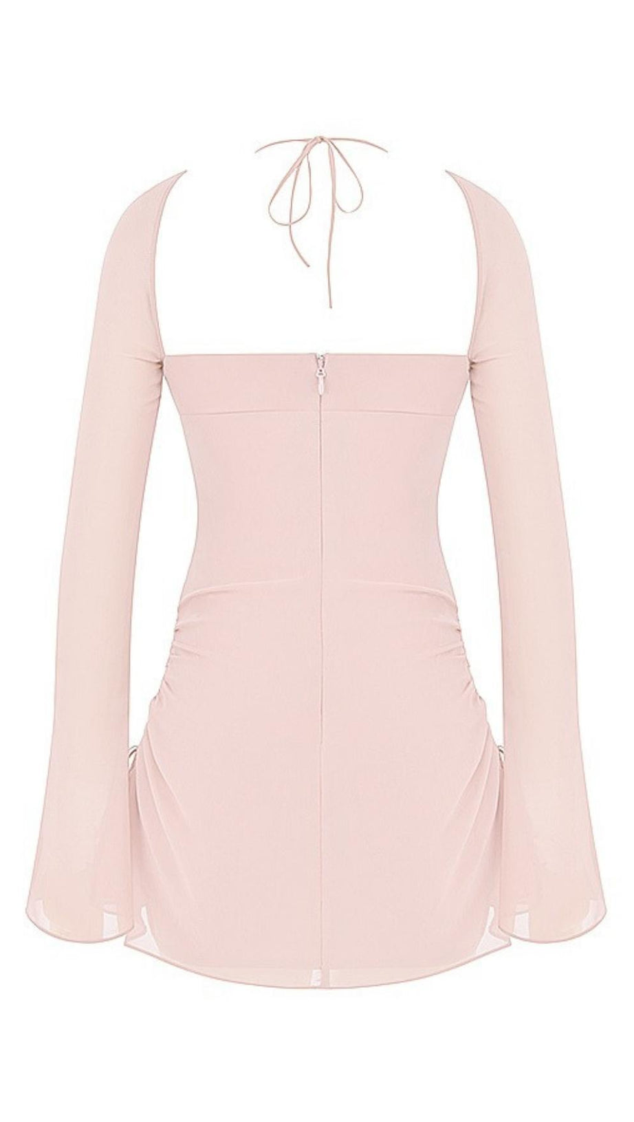 LONG SLEEVE HALTER MINI DRESS