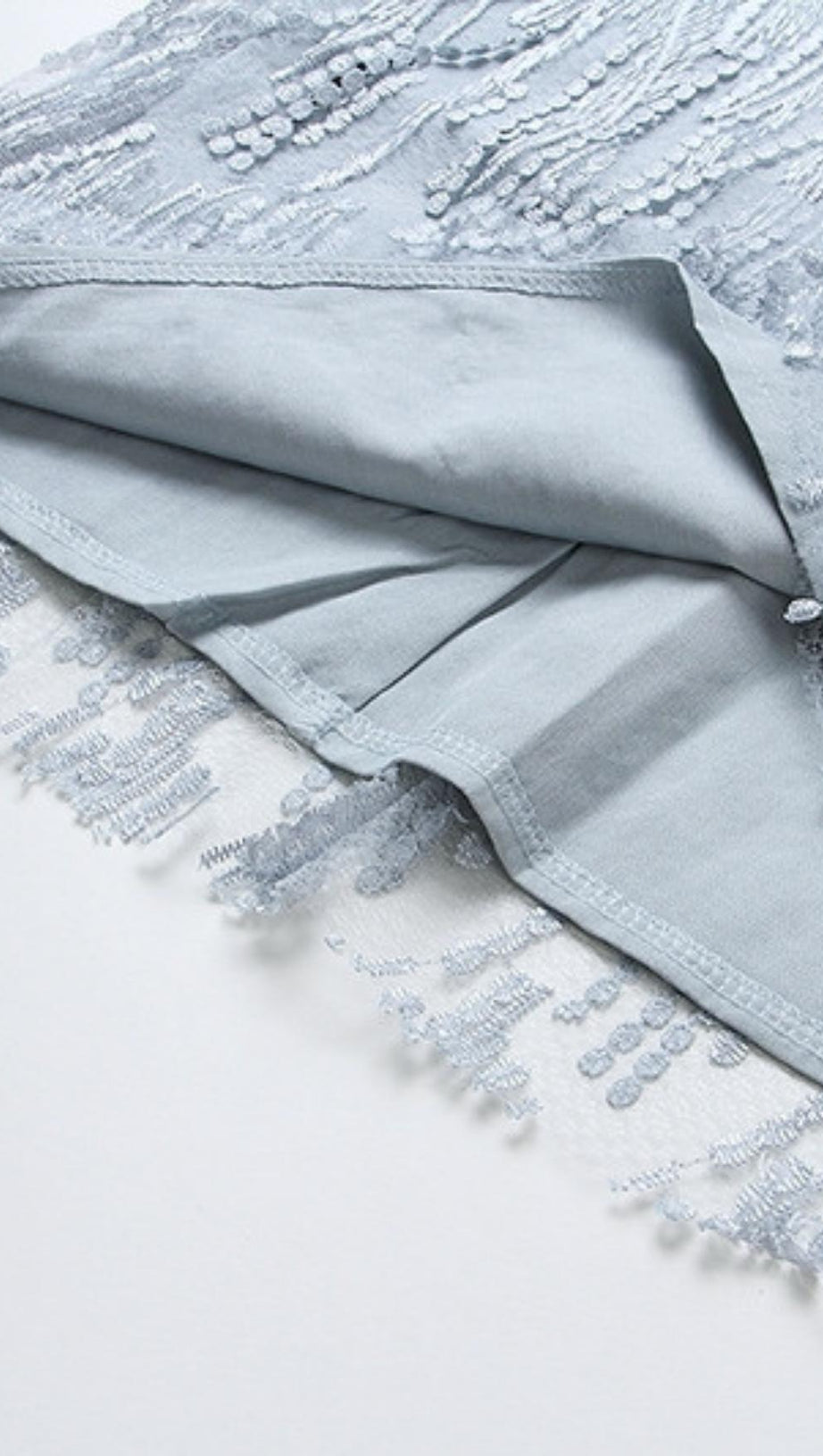 SHINY FRINGED BANDAGE MINI DRESS