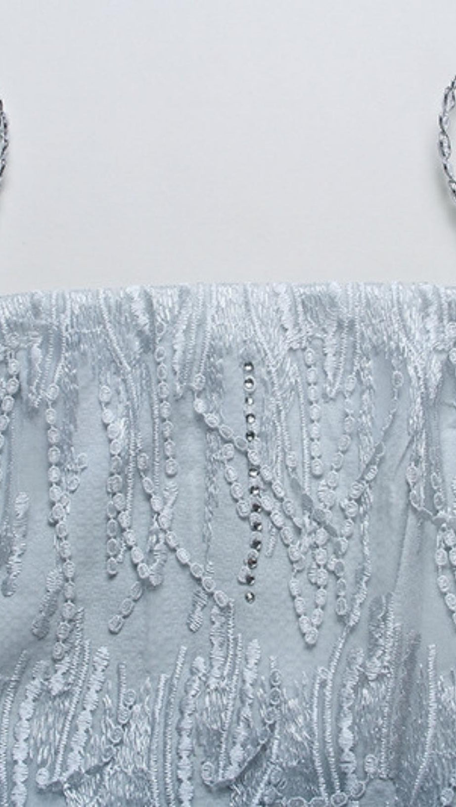 SHINY FRINGED BANDAGE MINI DRESS