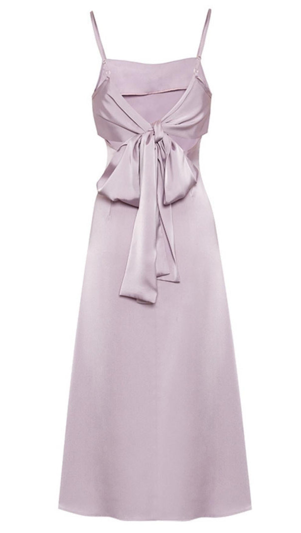 AIIZIE VIOLET SATIN STRAP MIDI DRESS - product image