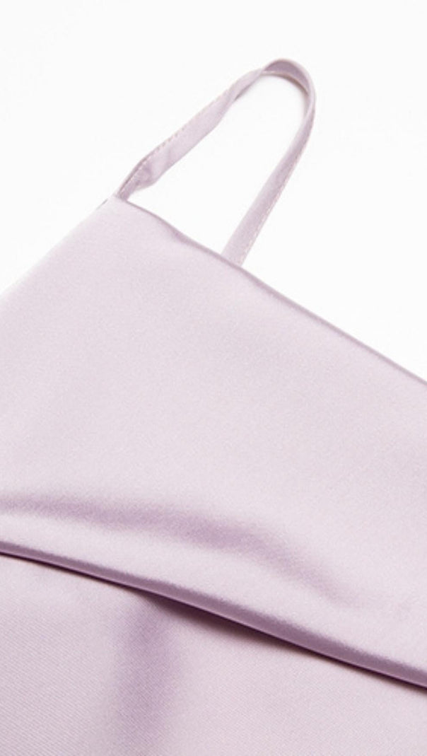 AIIZIE VIOLET SATIN STRAP MIDI DRESS - product image
