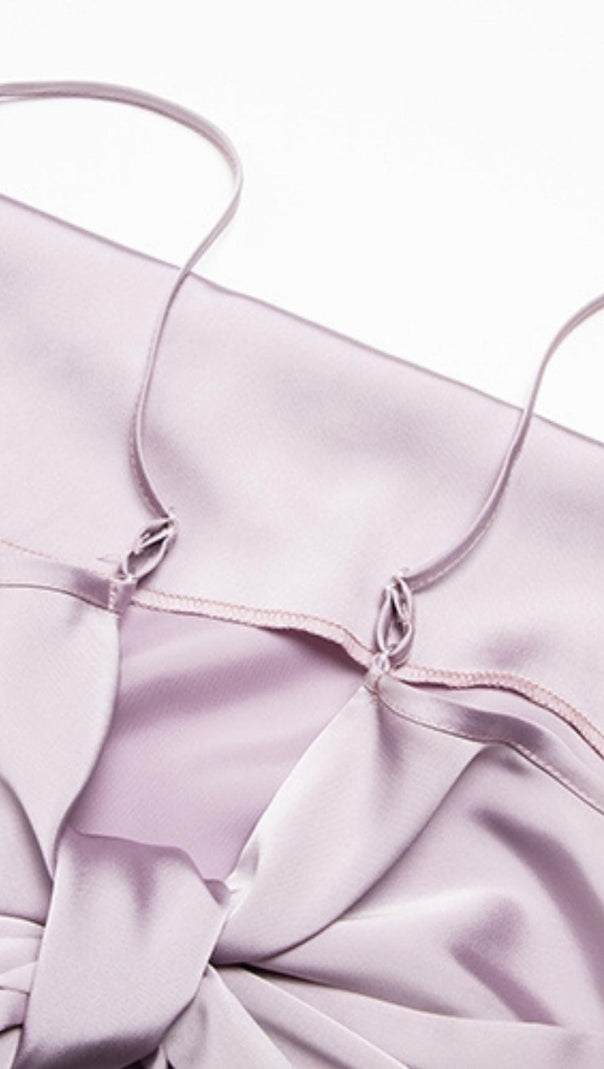 AIIZIE VIOLET SATIN STRAP MIDI DRESS - product image