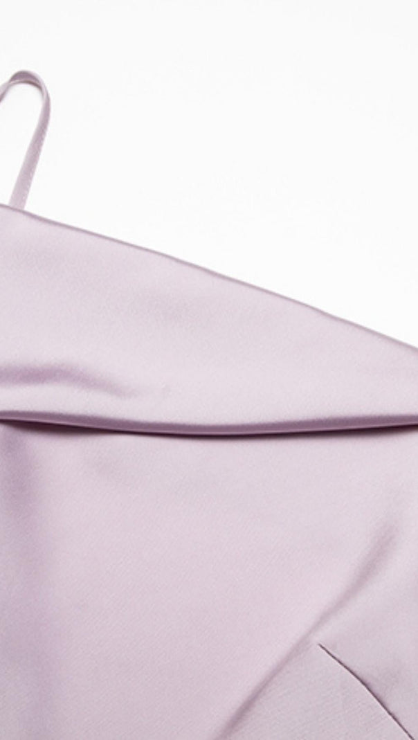 AIIZIE VIOLET SATIN STRAP MIDI DRESS - product image