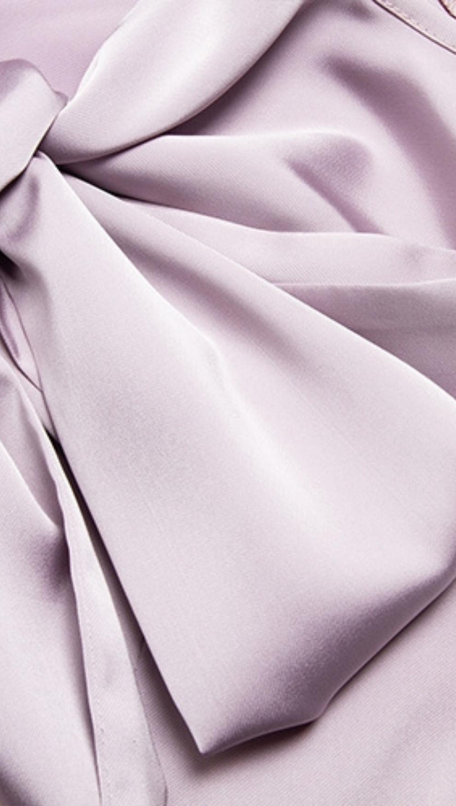 VIOLET SATIN STRAP MIDI DRESS