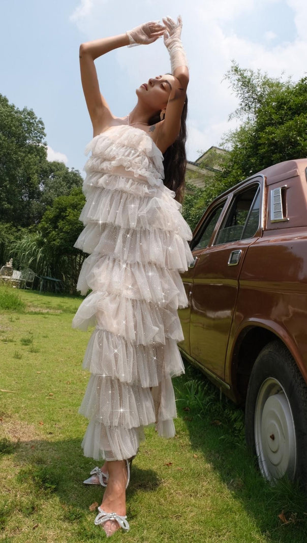 AIIZIE FRINGED BACKLESS MAXI DRESS - product image
