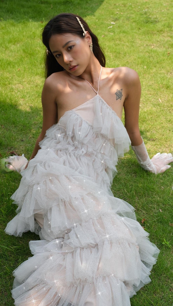 AIIZIE FRINGED BACKLESS MAXI DRESS - product image