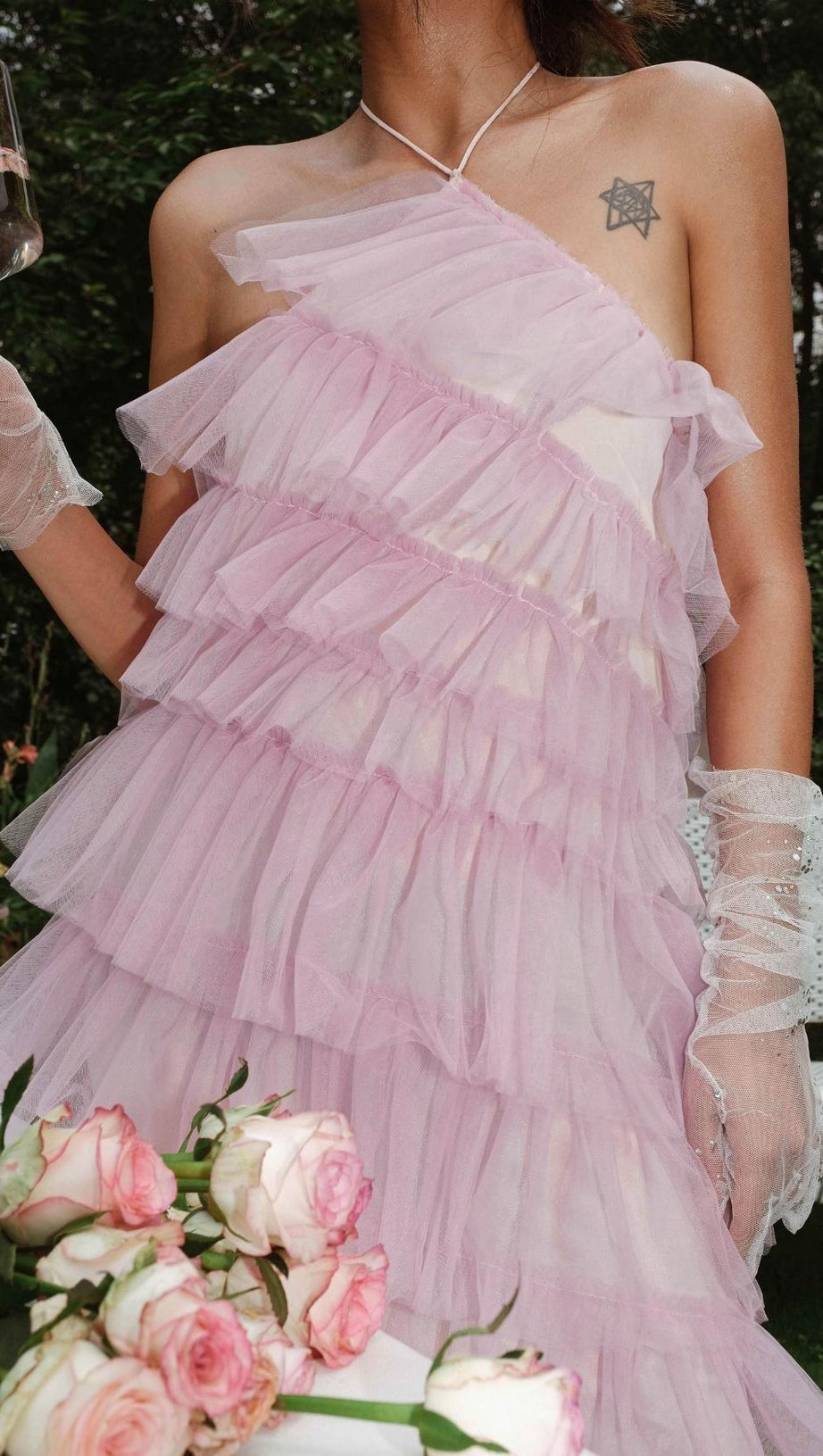 FRINGED  BACKLESS MAXI DRESS