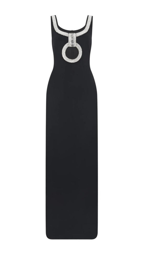 AIIZIE CUT OUT BANDAGE MAXI DRESS IN BLACK - product image