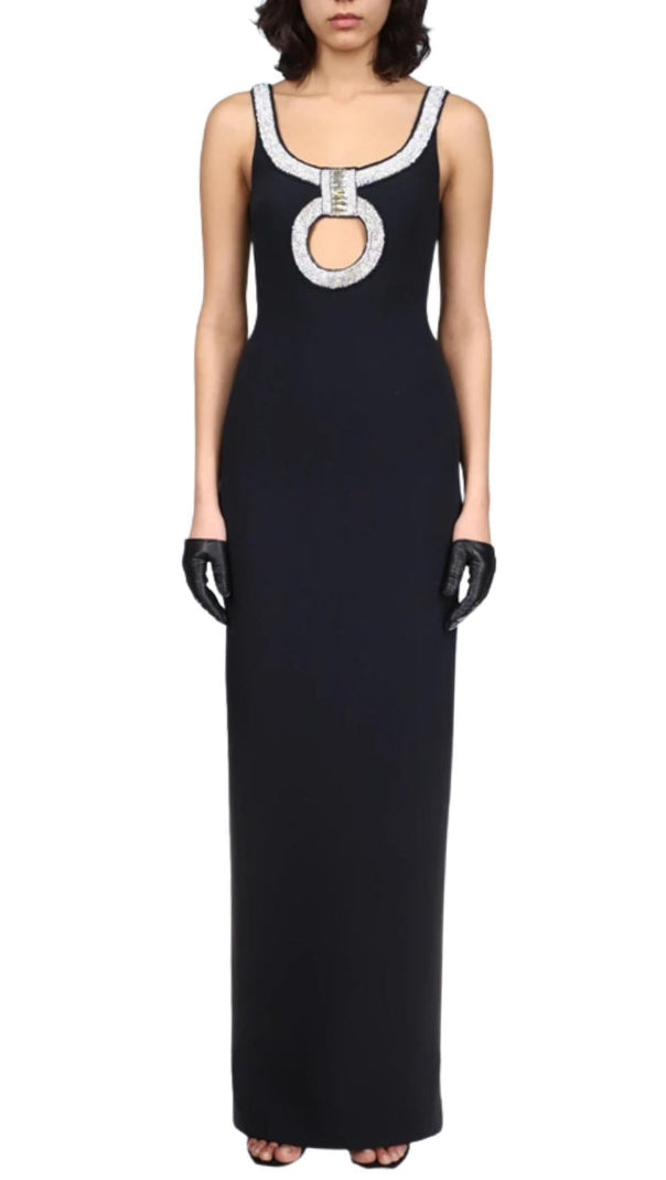 AIIZIE CUT OUT BANDAGE MAXI DRESS IN BLACK - product image