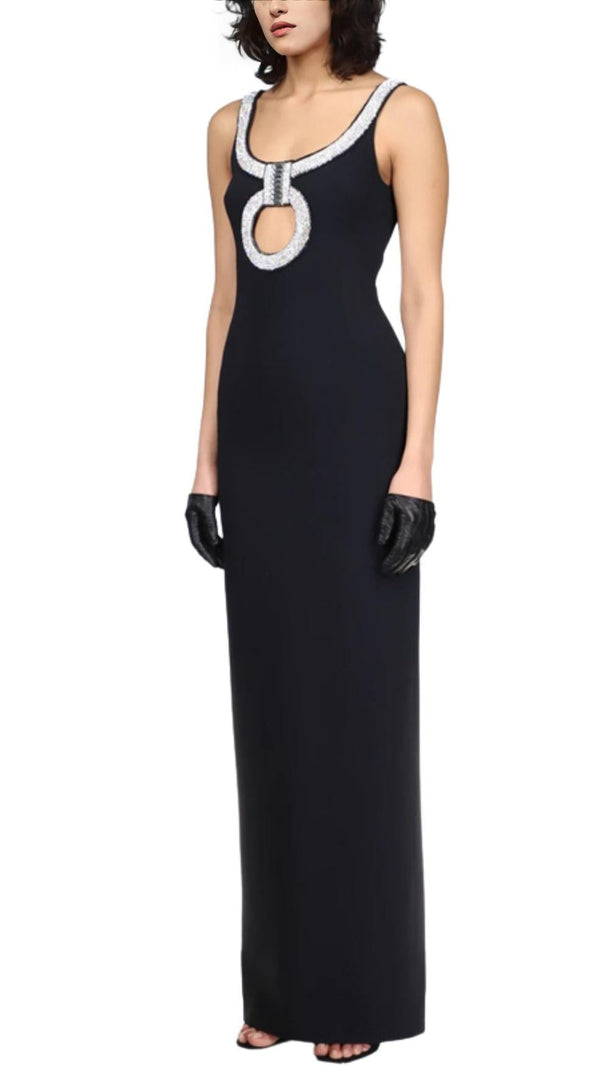 AIIZIE CUT OUT BANDAGE MAXI DRESS IN BLACK - product image