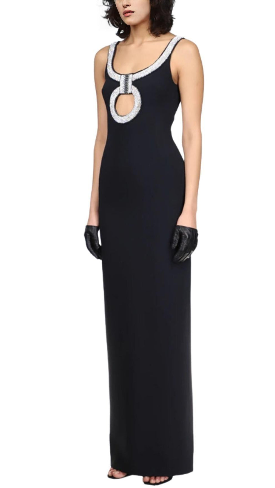 CUT OUT BANDAGE MAXI DRESS IN BLACK