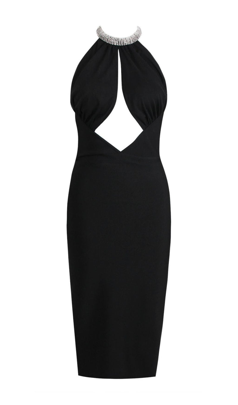 HALTER CUT OUT MIDI DRESS