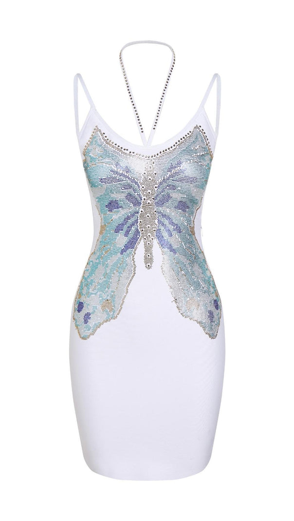 AIIZIE DIAMOND BANDAGE MINI DRESS IN WHITE - product image