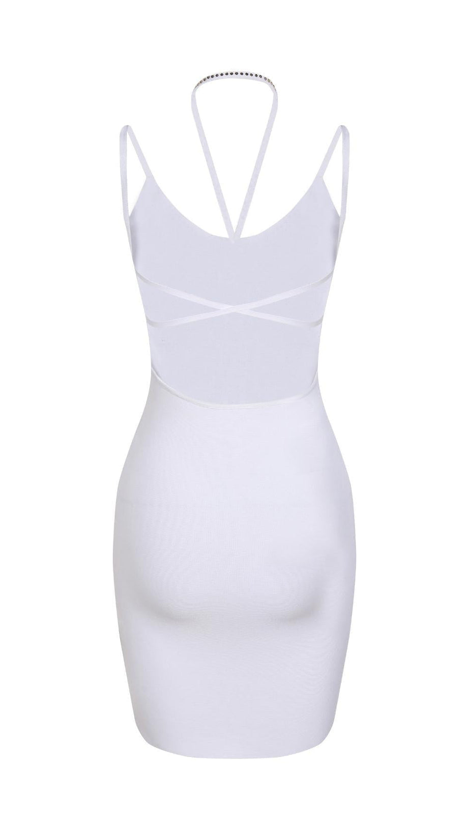 DIAMOND BANDAGE MINI DRESS IN WHITE