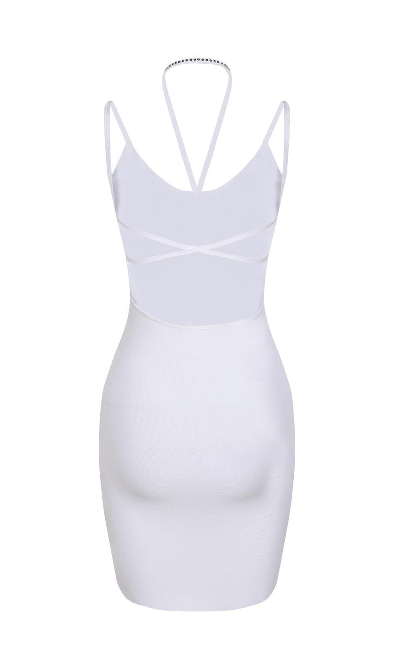 DIAMOND BANDAGE MINI DRESS IN WHITE