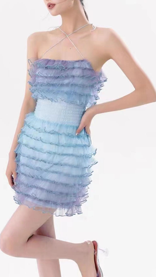 AIIZIE STRAPLESS LACE LAYERED MINI DRESS - product image