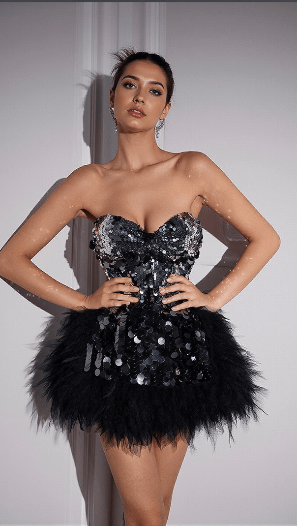 AIIZIE MELINA CORSET TULLE TRIMMED SKIRT SET - product image