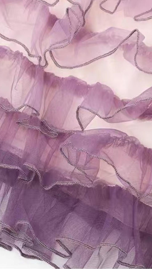AIIZIE STRAPLESS LACE LAYERED MINI DRESS - product image