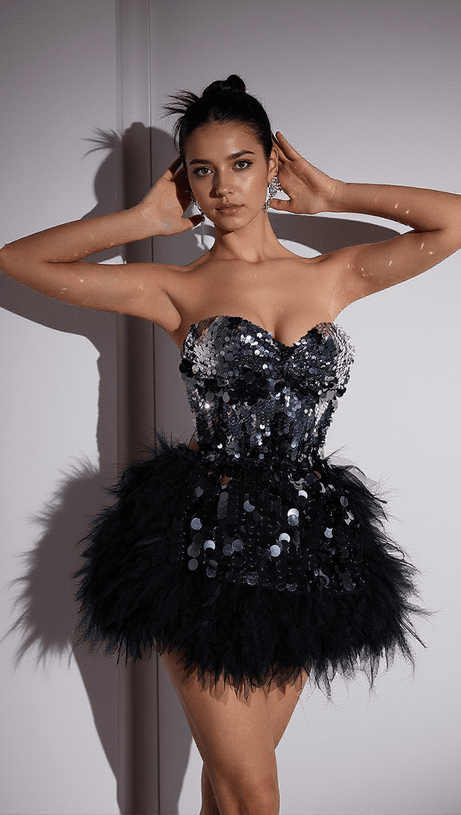 SET GONNA CON BORDI IN TULLE E CORSETTO MELINA