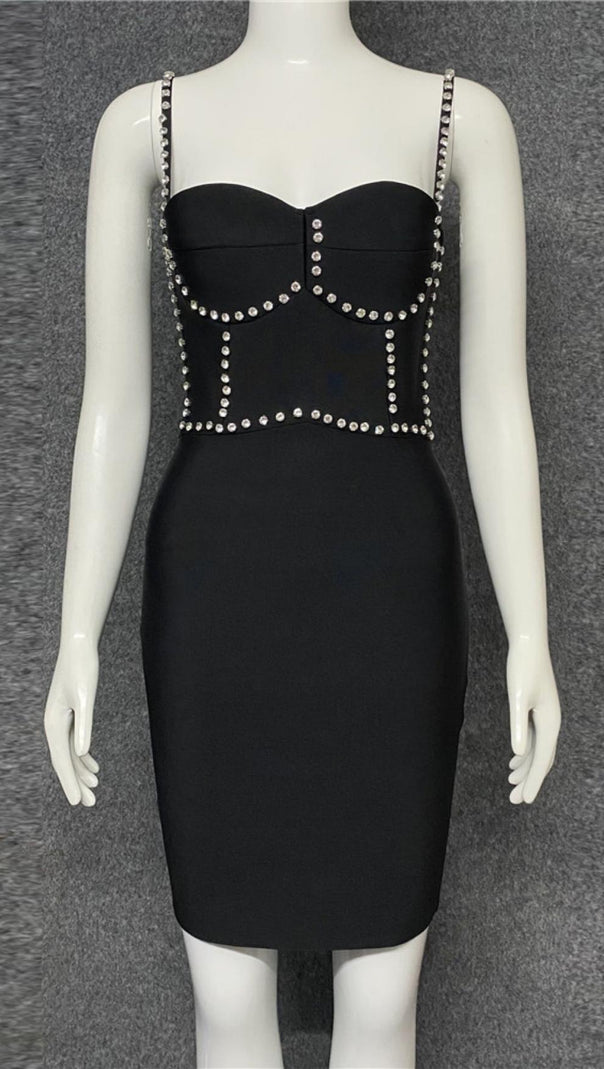 AIIZIE DIAMANTE BANDAGE MINI DRESS - product image