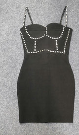 DIAMANTE BANDAGE MINI DRESS