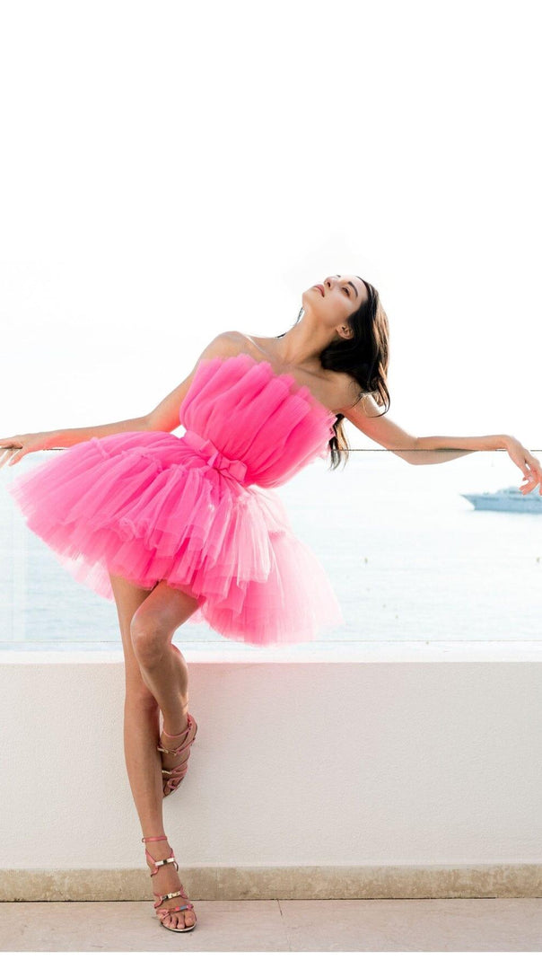 AIIZIE LAYERED STRAPLESS MINI DRESS - product image