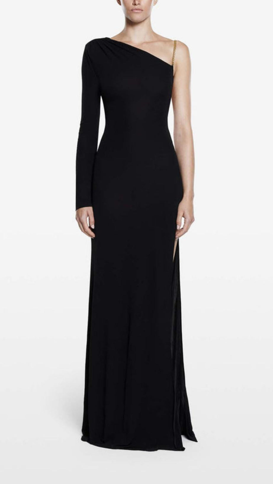 ONE SHOUDLER BACKLESS MAXI DRESS IN BLACK