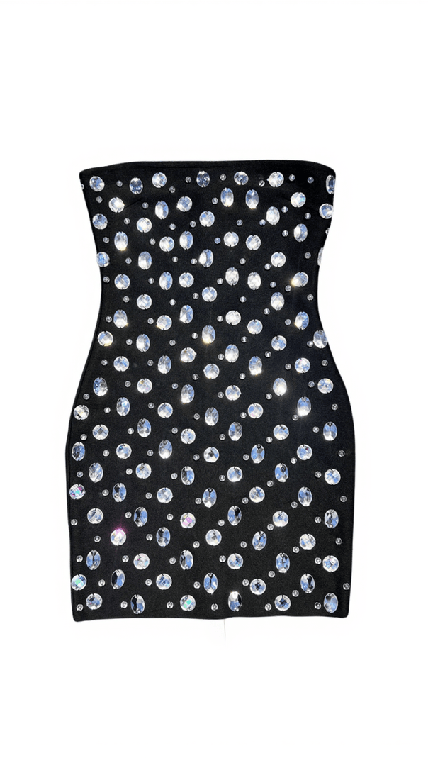 AIIZIE AZUL STRAPLESS RHINESTONE BANDAGE MINI DRESS - product image