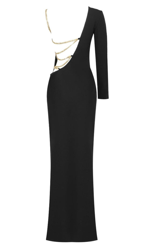 AIIZIE ONE SHOUDLER BACKLESS MAXI DRESS IN BLACK - product image