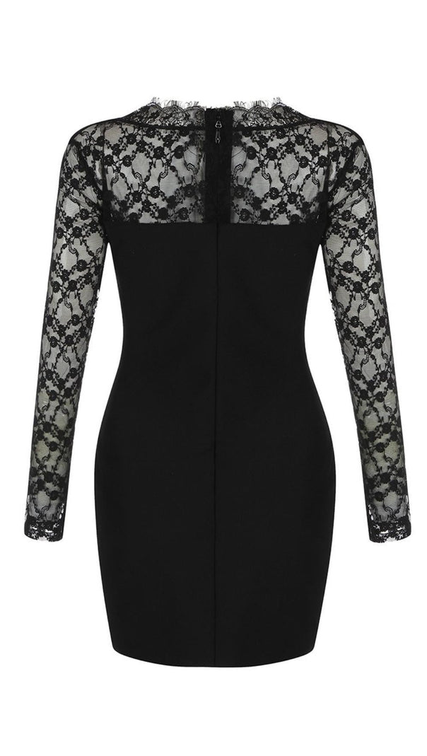 Long Sleeves Lace Bodycon Mini Dress