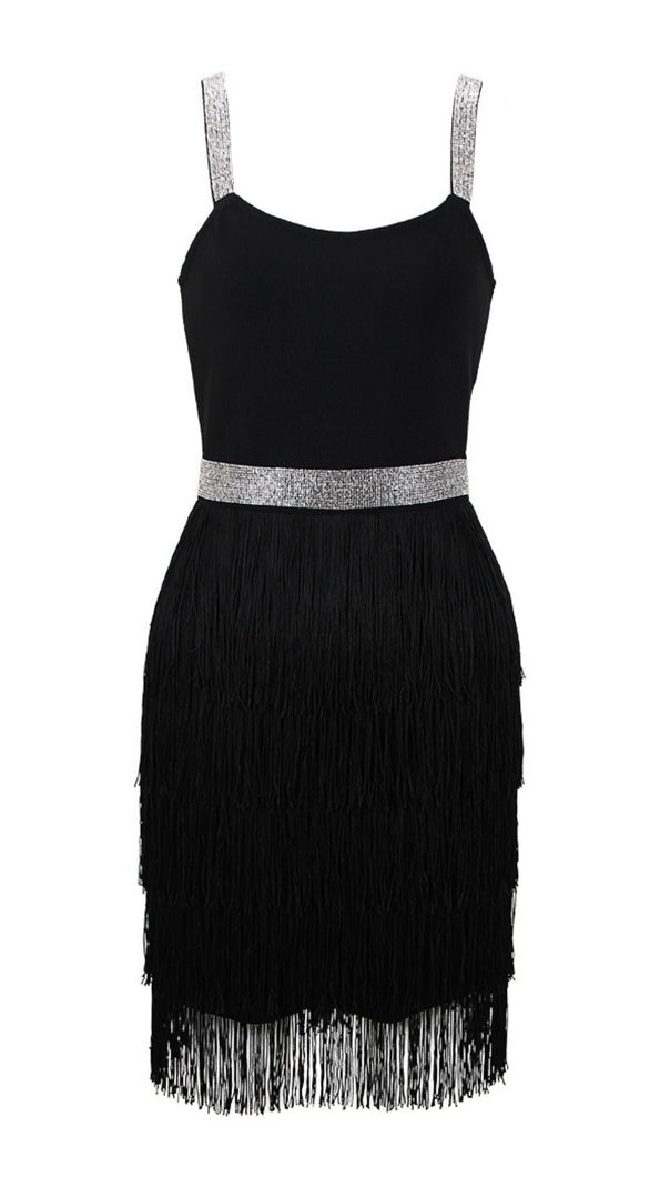 AIIZIE FRINGED BODYCON BACKLESS MINI DRESS - product image