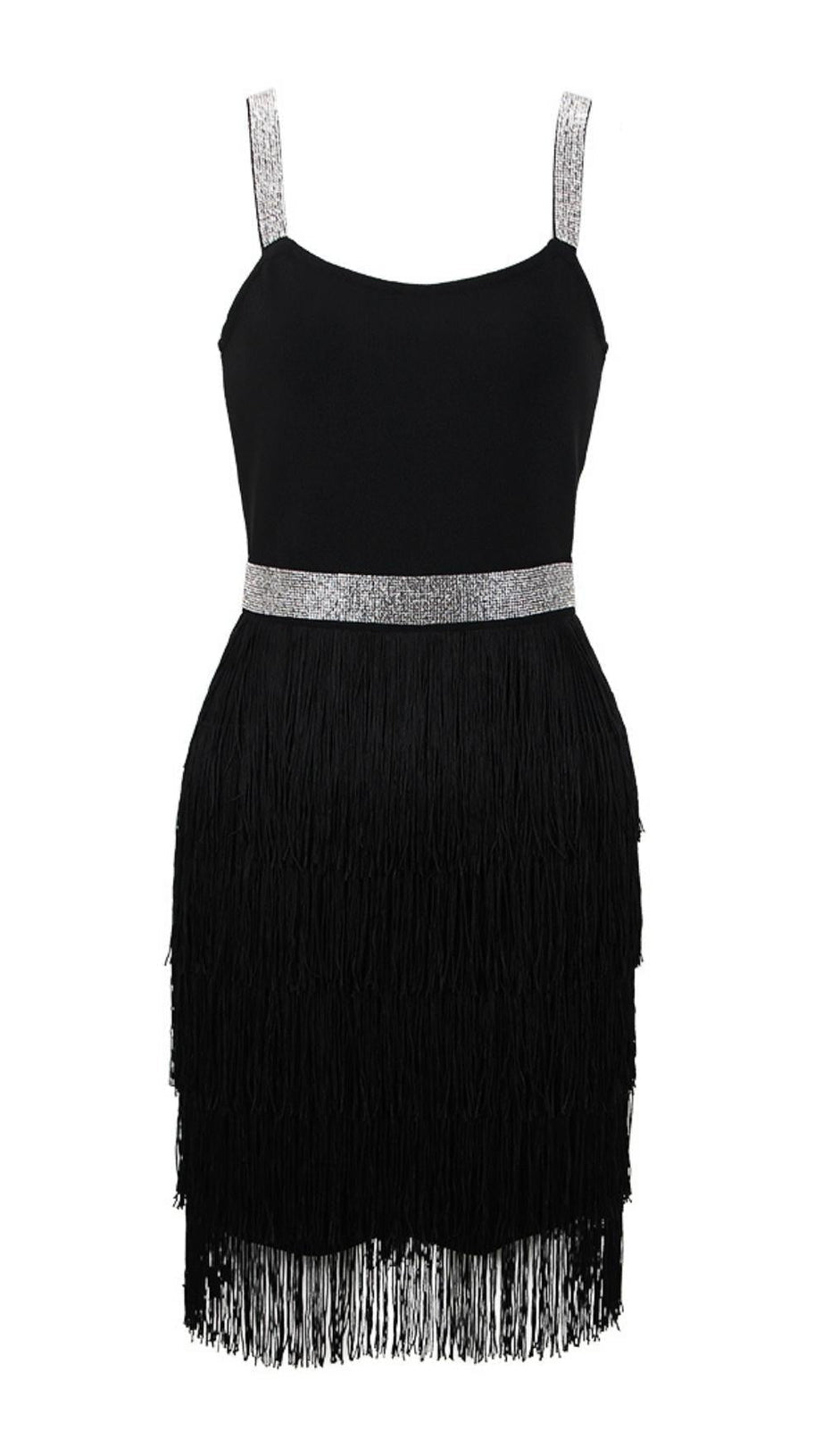 FRINGED BODYCON BACKLESS MINI DRESS