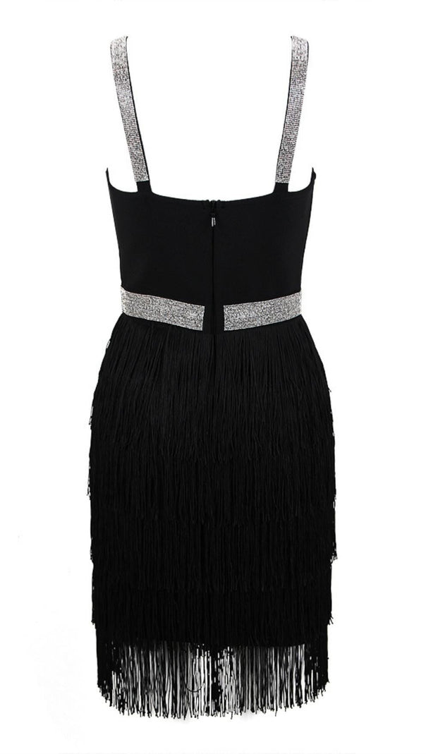 AIIZIE FRINGED BODYCON BACKLESS MINI DRESS - product image