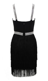 FRINGED BODYCON BACKLESS MINI DRESS