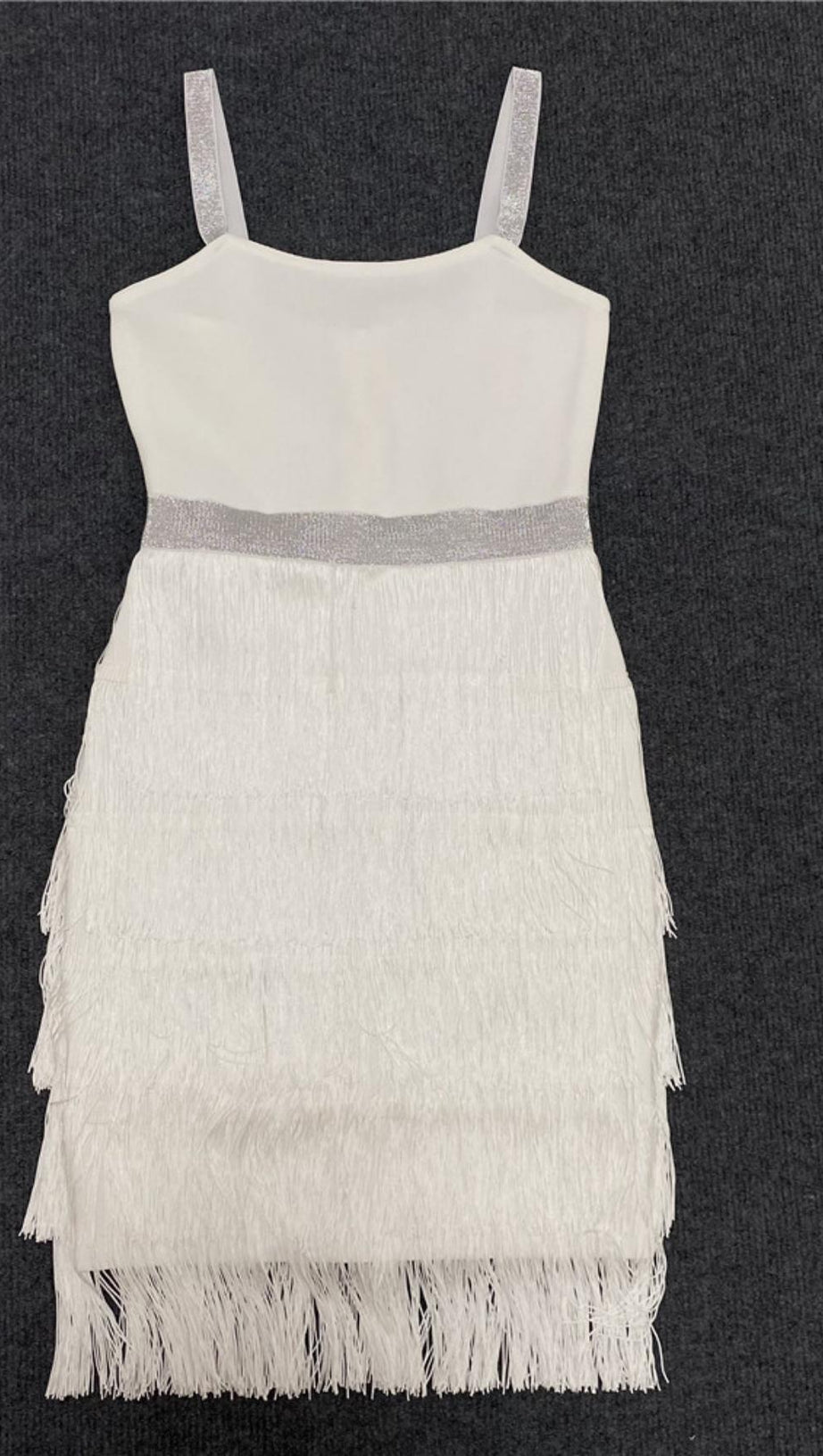 FRINGED BODYCON BACKLESS MINI DRESS