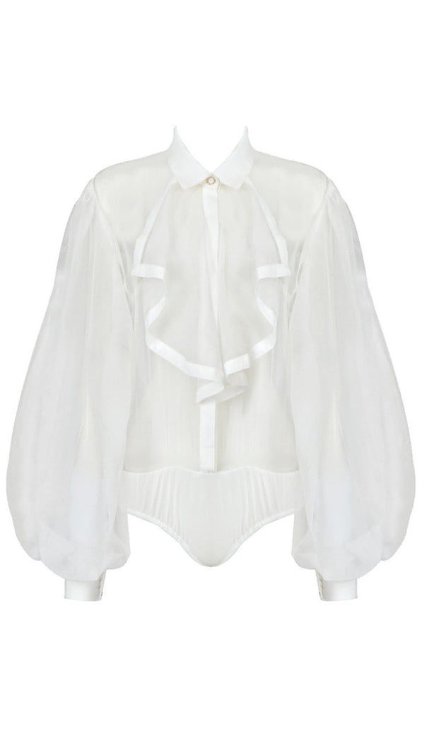 AIIZIE LONG SLEEVE MESH TOP - product image