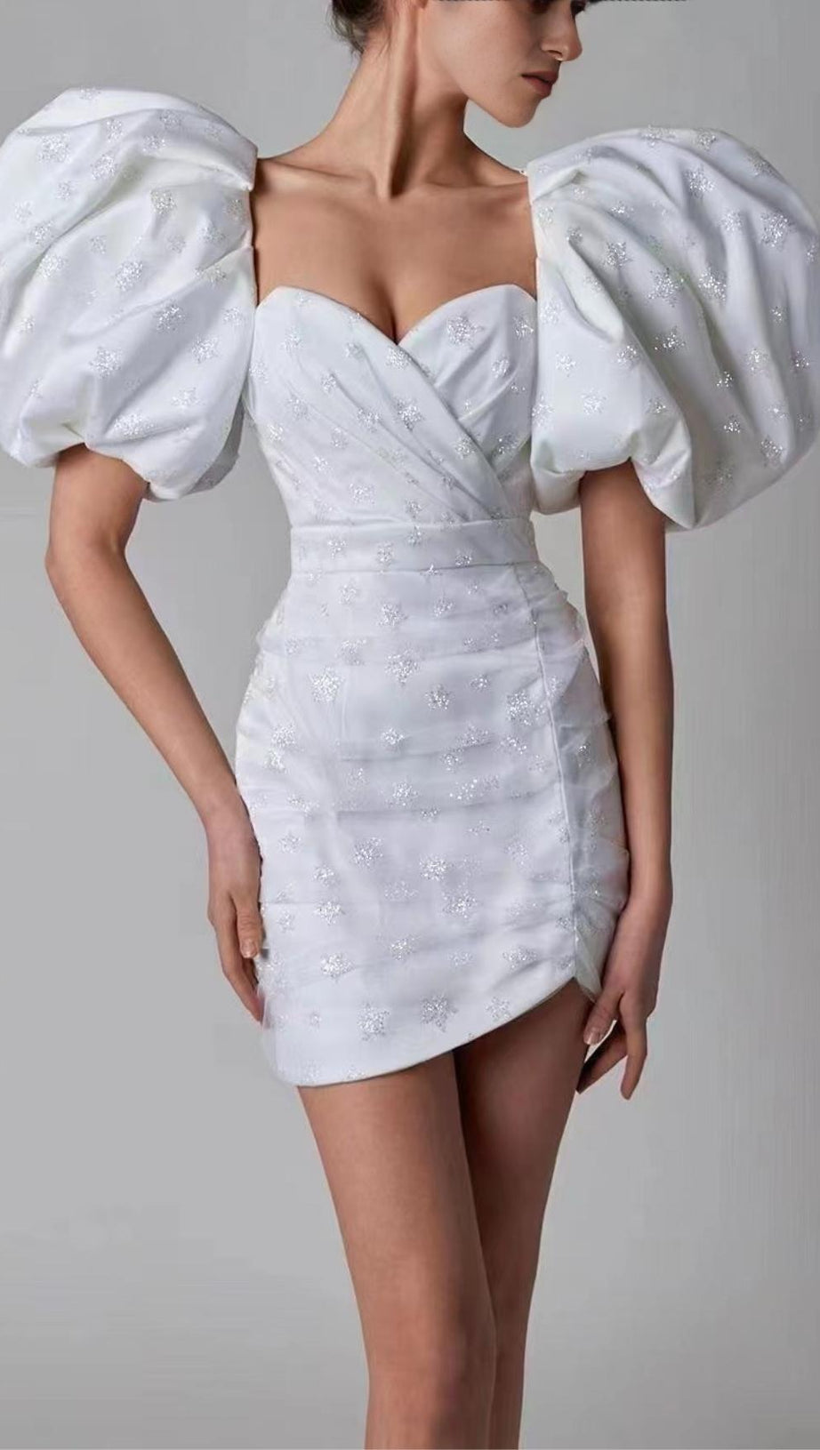 PUFF SLEEVE MINI DRESS