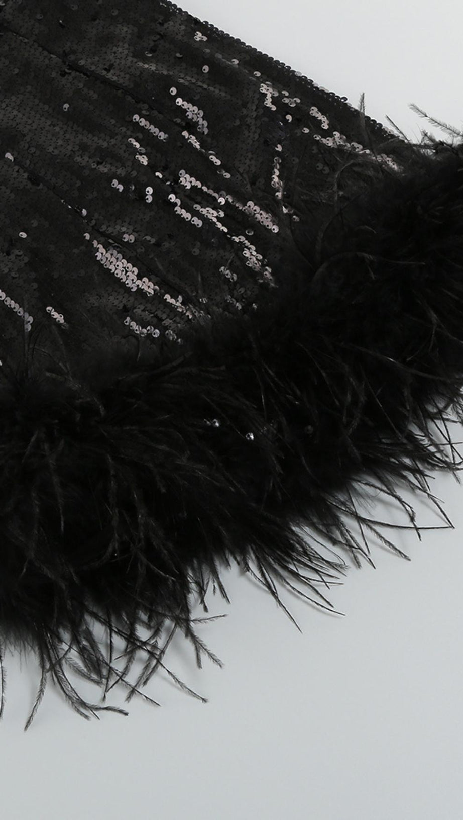 ONE SHOULDER SEQUIN MINI DRESS IN BLACK