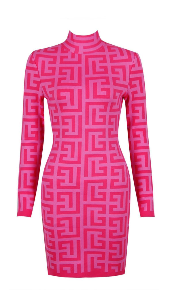AIIZIE LONG SLEEVE MINI DRESS IN PINK - product image