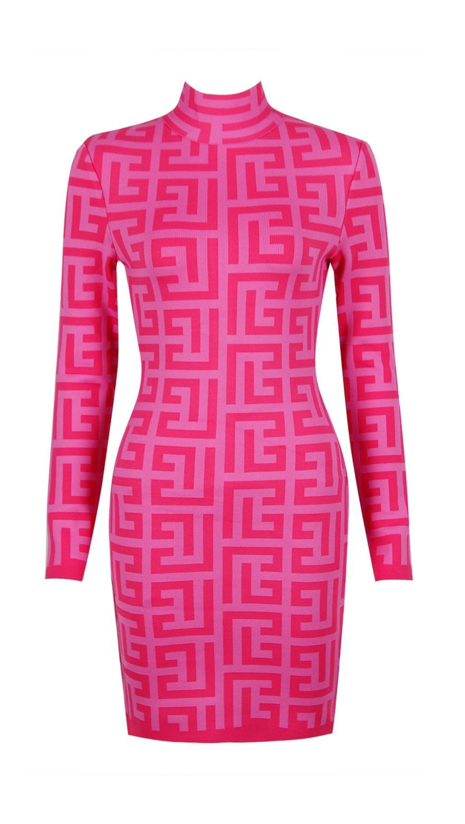 MINI ABITO A MANICHE LUNGHE ROSA