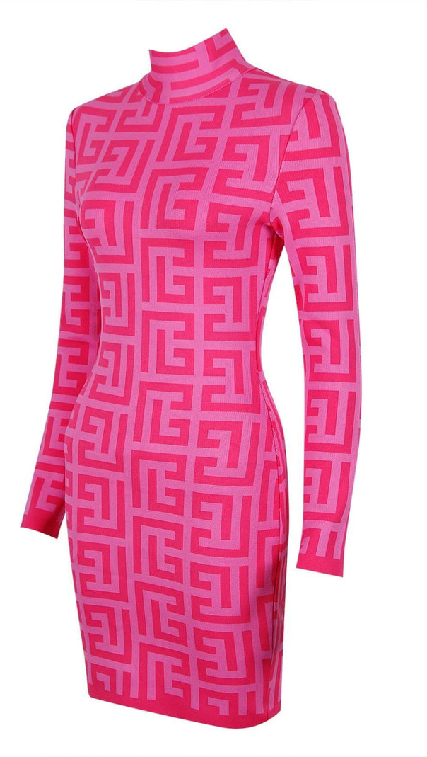 AIIZIE LONG SLEEVE MINI DRESS IN PINK - product image