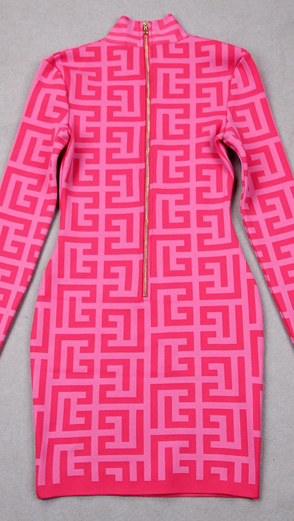 AIIZIE LONG SLEEVE MINI DRESS IN PINK - product image